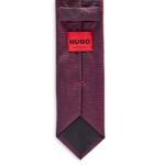 HUGO MEN'S SILK-BLEND TIE 6 CM DARK RED - Image 3