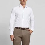 BOSS MEN'S REGULAR FIT BUSINESS SHIRT WITH KENT C1-222 WHITE