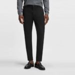 BOSS MEN'S SLIM FIT KAITON TROUSER IN A STRETCH-COTTON BLEND BLACK