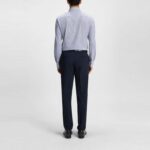 BOSS MEN'S SLIM FIT SHIRT IN PRINTED PERFOMANCE-STRETCH JERSEY NAVY BLUE - Image 2