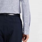 BOSS MEN'S SLIM FIT SHIRT IN PRINTED PERFOMANCE-STRETCH JERSEY NAVY BLUE - Image 4