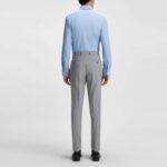 BOSS MEN'S REGULAR FIT SHIRT IN STRUCTURED STRETCH JERSEY LIGHT/PASTEL BLUE - Image 2