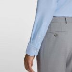 BOSS MEN'S REGULAR FIT SHIRT IN STRUCTURED STRETCH JERSEY LIGHT/PASTEL BLUE - Image 4