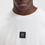 HUGO MEN'S COTTON T-SHIRT WITH BULLxRB-GRAPHIC LOGO PATCH WHITE - Image 3