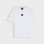 HUGO MEN'S COTTON T-SHIRT WITH BULLxRB-GRAPHIC LOGO PATCH WHITE - Image 4