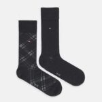 TOMMY HILFIGER MEN 2 PACK SOCKS BLACK