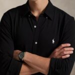 POLO RALPH LAUREN MEN'S FEATHERWEIGHT MESH SHIRT BLACK - Image 3