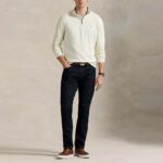 POLO RALPH LAUREN MEN'S LONG SLEEVE-KNIT LUXURY QUARTER-ZIP PULLOVER CRUISE