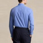 POLO RALPH LAUREN MEN'S SHIRT SLIM FIT STRETCH BLUE END ON END - Image 2
