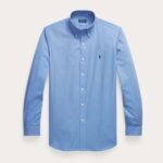 POLO RALPH LAUREN MEN'S SHIRT CUSTOME FIT POPLIN BLUE END ON END - Image 4