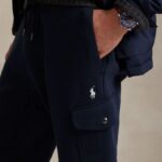POLO RALPH LAUREN MEN'S DOUBLE-KNIT CARGO JOGGING BOTTOM AVIATOR NAVY - Image 3