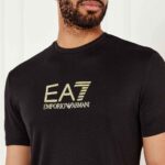 EMPORIO ARMANI EA7 MEN GOLD LABEL SHORT SLEEVED T-SHIRT BLACK - Image 2