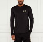 EMPORIO ARMANI EA7 MEN GOLD LABEL LONG SLEEVED T-SHIRT BLACK