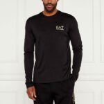 EMPORIO ARMANI EA7 MEN GOLD LABEL LONG SLEEVED T-SHIRT BLACK