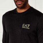 EMPORIO ARMANI EA7 MEN GOLD LABEL LONG SLEEVED T-SHIRT BLACK - Image 2