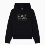 EMPORIO ARMANI EA7 WOMAN VISIBILITY HOODED SWEATSHIRT BLACK GOLD - Image 4