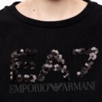 EMPORIO ARMANI EA7 WOMAN CREW NECK SWEATSHIRT BLACK - Image 2