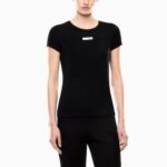 EMPORIO ARMANI EA7 WOMAN NATURAL VENTUS7 CREW NECK T-SHIRT BLACK