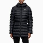 EMPORIO ARMANI EA7 WOMEN'S BLOUSON PADDED HOODED JACKET BLACK