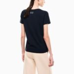 EMPORIO ARMANI EA7 WOMAN TRAIN LOGO SERIES SHORT SLEEVE CREW NECK T-SHIRT ARMANI BLUE - Image 2