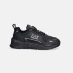 EMPORIO ARMANI MEN'S EA7 SNEAKERS TRIPLE BLACK&SILVER
