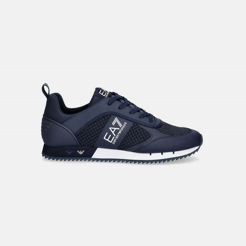 7X000334 AF18610 MB198-2 EMPORIO ARMANI MEN'S EA7 LACES SNEAKERS NAVY&WHITE - Image 1