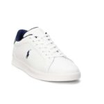 POLO RALPH LAUREN MEN HRT CRT  LEATHER SNEAKERS WHITE