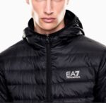 EMPORIO ARMANI EA7 CORE PACKABLE DOWN JACKET WITH HOOD BLACK - Image 3