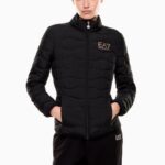 EMPORIO ARMANI EA7 WOMEN'S CORE NYLON PACKABLE PADDED JACKET BLACK