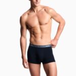 EMPORIO ARMANI MEN THREE PACK OF BOXER BRIEFS WITH CORE LOGO WAISTBAND BLU/STONE/PINE - Image 3