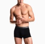 EMPORIO ARMANI MEN THREE PACK OF BOXER BRIEFS WITH CORE LOGO WAISTBAND BLACK/BLACK/BLACK - Image 3