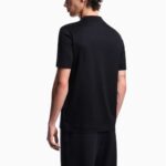 EMPORIO ARMANI MEN JERSEY T-SHIRT WITH INTARSIA LOGO NAVY JACQUA - Image 3