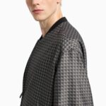 EMPORIO ARMANI MEN BLOUSON JACKET WITH REPEATED EAGLE MOTIF GREY - Image 3