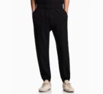 EMPORIO ARMANI MEN LYOCELL BLEND JACQUARD JERSEY TROUSERS FANCY BLACK