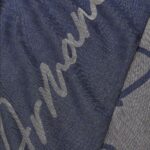 EMPORIO ARMANI MEN'S SCARF WITH SIGNATURE LOGO EMBROIDERY BLUE WITH FRENCH OAK - Image 2