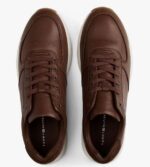 TOMMY HILFIGER MEN PREMIUM LEATHER HYBRID TRAINERS LEGACY BROWN - Image 3