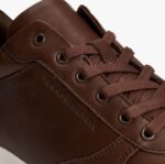 TOMMY HILFIGER MEN PREMIUM LEATHER HYBRID TRAINERS LEGACY BROWN - Image 5