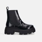 TOMMY HILFIGER WOMAN'S TH SHINY LEATHER CHELSEA BLACK