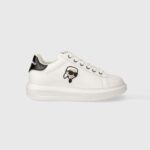 KARL LAGERFELD WOMEN'S SNEAKERS KAPRI NFT LO LACE WHITE LTHR