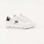 KARL LAGERFELD WOMEN'S SNEAKERS KAPRI KITE OUTLINE NFT LO LACE WHITE LTHR - Image 3