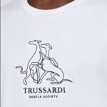 TRUSSARDI MEN'S T-SHIRT REGULAR FIT COTTON GENTLE SOCIETY EMB WHITE - Image 3