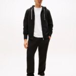 TOMMY HILFIGER MEN FLEECE ZIP THROUGH HOODY BLACK - Image 3