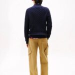 TOMMY HILFIGER MEN CLASSIC COTTON CABLE ZIP THROUGH JUMPER DESERT SKY - Image 4