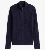 TOMMY HILFIGER MEN CLASSIC COTTON CABLE ZIP THROUGH JUMPER DESERT SKY - Image 5