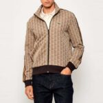 LACOSTE MEN'S JACKET JACQUARD MONOGRAM CROISSANT/COOKIE-PORT