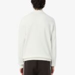 LACOSTE MEN'S ZIP-UP HIGH NECK INTERLOCK SWEATSHIRT WHITE - Image 2