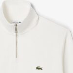 LACOSTE MEN'S ZIP-UP HIGH NECK INTERLOCK SWEATSHIRT WHITE - Image 4