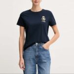 TOMMY HILFIGER WOMAN'S T-SHIRT GOLD CREST REG SS TEE DARK NIGHT NAVY