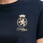 TOMMY HILFIGER WOMAN'S T-SHIRT GOLD CREST REG SS TEE DARK NIGHT NAVY - Image 4