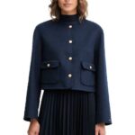 TOMMY HILFIGER WOMEN'S BLAZER WOOL BLED REG DARK BLUE